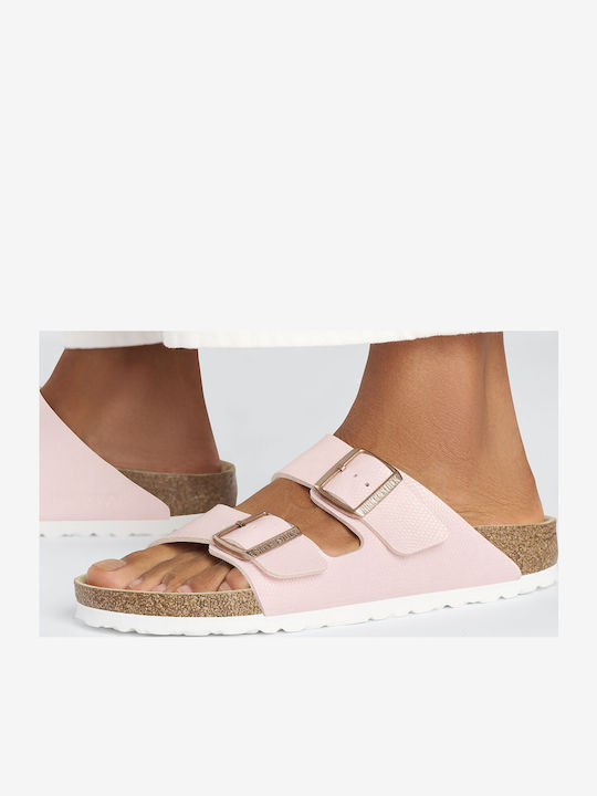 Arizona Leather Women's Flat Sandals in Pink Color Narrow Fit