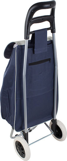 Stoff Einkaufswagen Klappbar Blau 48x28x22cm