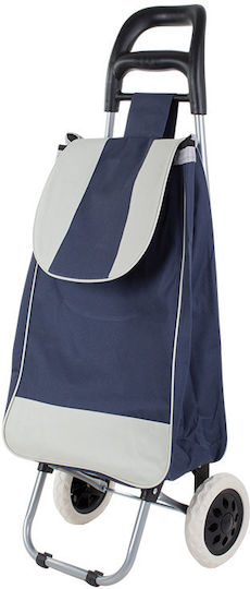 Stoff Einkaufswagen Klappbar Blau 48x28x22cm