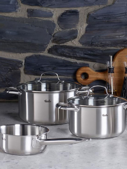 Fissler San Francisco Pots Set of Stainless Steel with No Coating Silver 5pcs