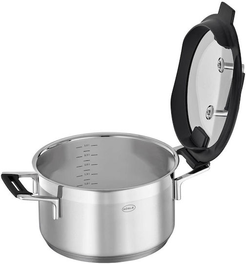 Rosle Silence Pro Töpfe Set aus Rostfreiem Stahl mit Antihaftbeschichtung 4-teilig