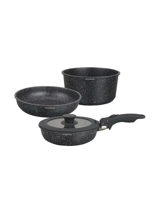 Klausberg Set de vase de gătit din aluminiu Black cu strat antiaderent 5buc