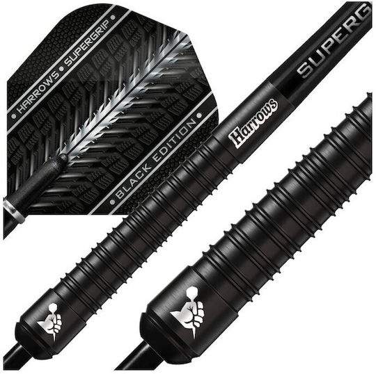 Harrows Supergrip Schwarze Darts 90 Steeltip Supergripblack90