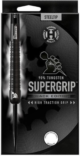 Harrows Supergrip Schwarze Darts 90 Steeltip Supergripblack90