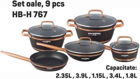 Hausberg Töpfe & Pfannen Sets aus Aluminiumguss 9-teilig