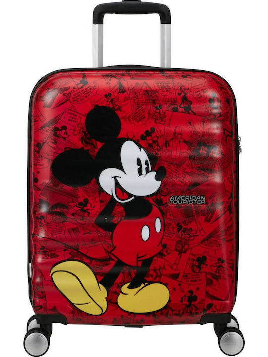 American Tourister Wavebreaker Παιδική Βαλίτσα Ταξιδίου Καμπίνας Σκληρή Mickey Red με 4 Ρόδες Ύψους 55εκ.