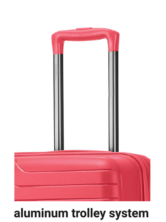 Nautica Medium Travel Suitcase Hard Red with 4 Wheels Height 65cm 2924