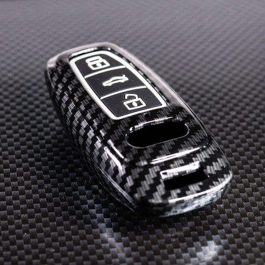 Husă Cheie Carbon Compatibilă cu Cheia Audi A6 C8 A7 A8 Q8 Q7 S-line Rs Allroad 2017-2021 Luvlu