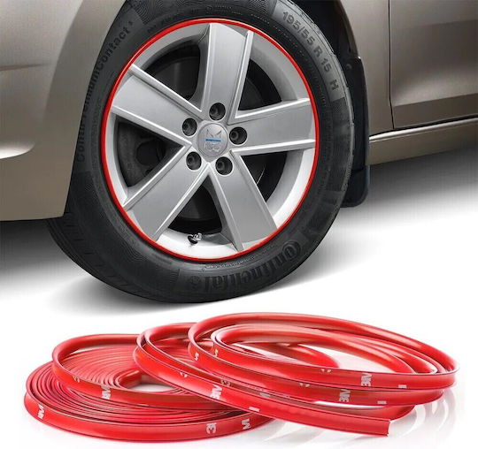 Protective Decorative Rim Rings Adhesive Made Flexible Plastic Red