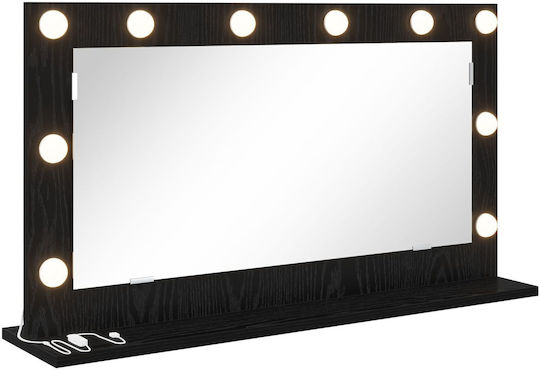 "vidaXL Vanity Mirror Black Oak Black Oak Glass Medium"