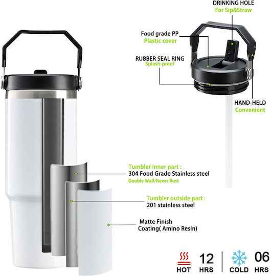 Koupakoupa Kinder Trinkflasche Kleiner Prinz Rostfreier Stahl mit Stroh Auslaufsicher Braune 890ml