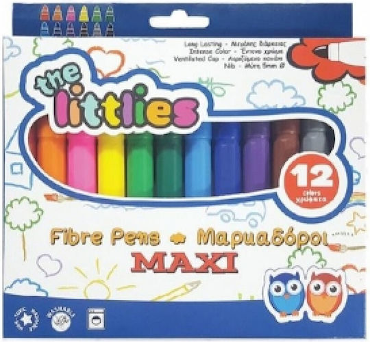 The Littlies Fibre Pens Washable Drawing Markers 5mm Thick Set 24pcs