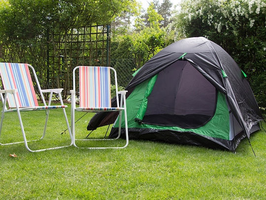 Iso Trade Σκηνή Camping Igloo Μαύρη με Διπλό Πανί 3 Εποχών για 2 Άτομα
