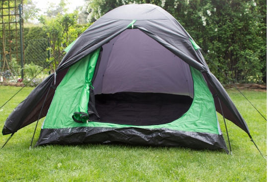 Iso Trade Σκηνή Camping Igloo Μαύρη με Διπλό Πανί 3 Εποχών για 2 Άτομα