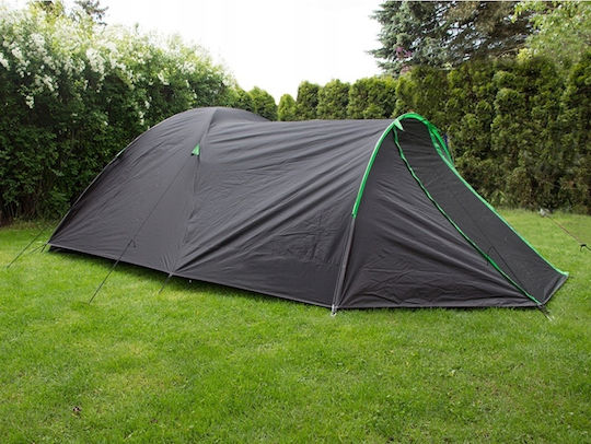 Iso Trade Camping Tent Tunnel Black 3 Seasons For 3 People 125cm
