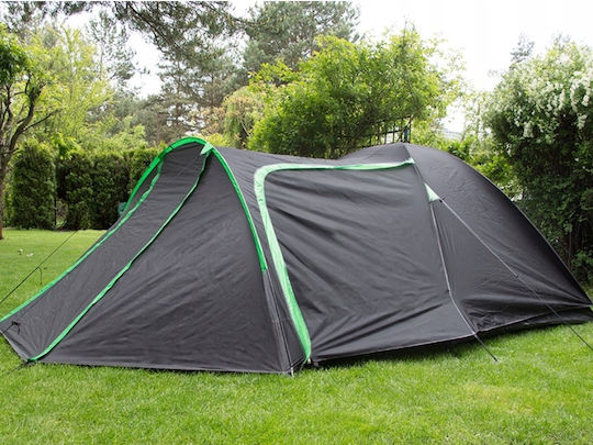 Iso Trade Camping Tent Tunnel Black 3 Seasons For 3 People 125cm