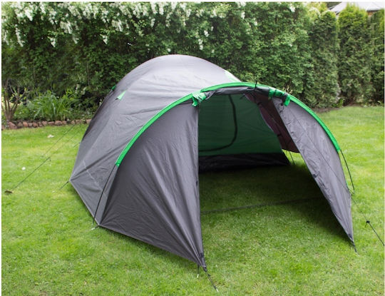 Iso Trade Camping Tent Tunnel Black 3 Seasons For 3 People 125cm