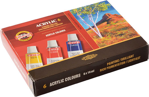 Acrylic Colours 6 Colours 16ml