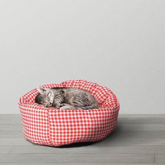 496427 Cat Bed Red H11x32x22cm
