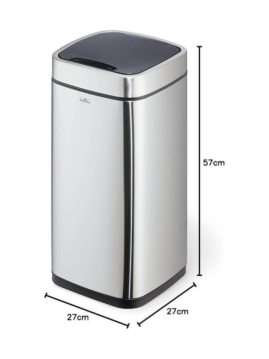Durable Μεταλλικό Καλάθι Αχρήστων 21lt Ασημί 57x27x27cm