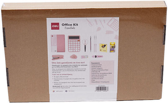 Σετ Οργάνωσης Γραφείου Deli Office Kit Essentials 12τεμ Pink 231.095067
