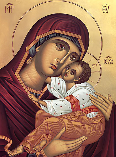 Stone H Virgin Mary Christ-15x20cm Rectangular-glossy