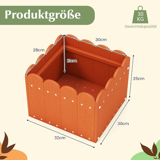 Costway Pot Plastic Orange 32x30x25cm.