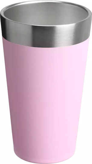 Stanley Adventure Stacking Glass Thermos Stainless Steel BPA Free 470ml Cherry Blossom