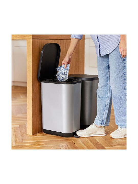 Rotho Babydesign Κάδος Απορριμμάτων Μεταλλικός Ασημί 35lt