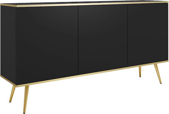 Sideboard Oro Wooden Anthracite + Gold 160x41x85cm