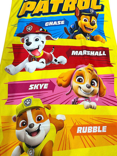 Παιδική Πετσέτα Παραλίας Paw Patrol 140x70cm Aym-034patr Κίτρινο