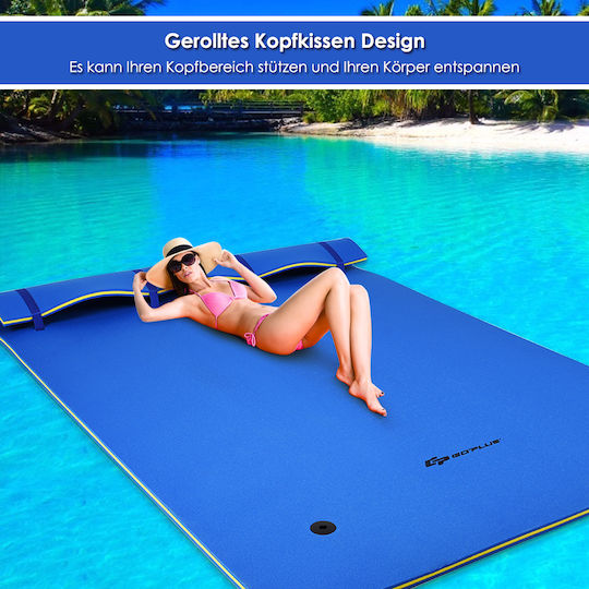 Costway Φουσκωτό Στρώμα Θαλάσσης Κίτρινο 270x180cm