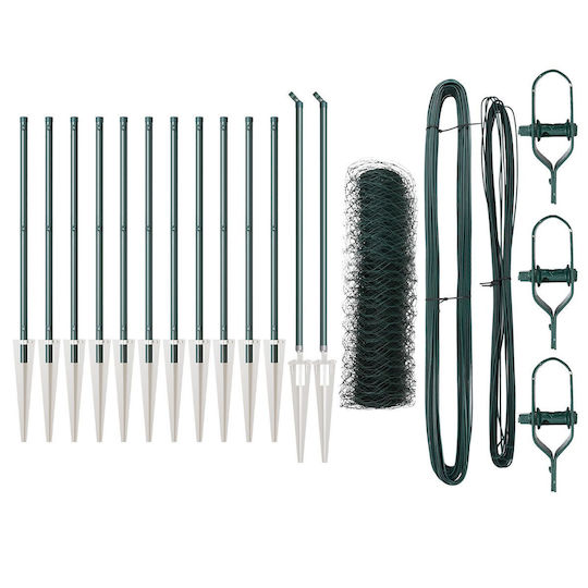 vidaXL Hexagonal Garden Fencing Material 13pcs Green