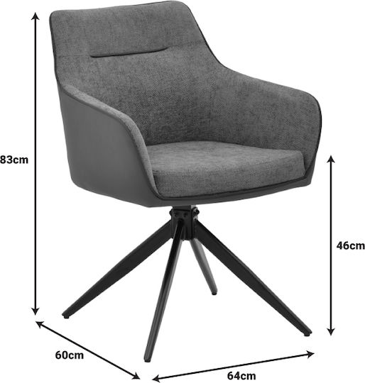 Debra Stühle Küche Grey, Black 1Stück 60x64x83cm