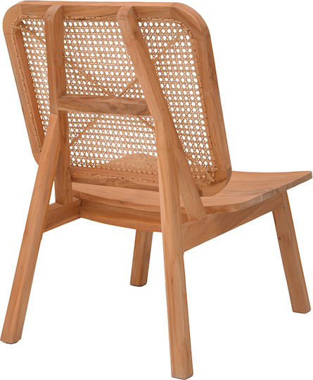 Πολυθρόνα Viborg 60x75x87cm Φυσικό Teak Ξύλο / Φυσικό Rattan