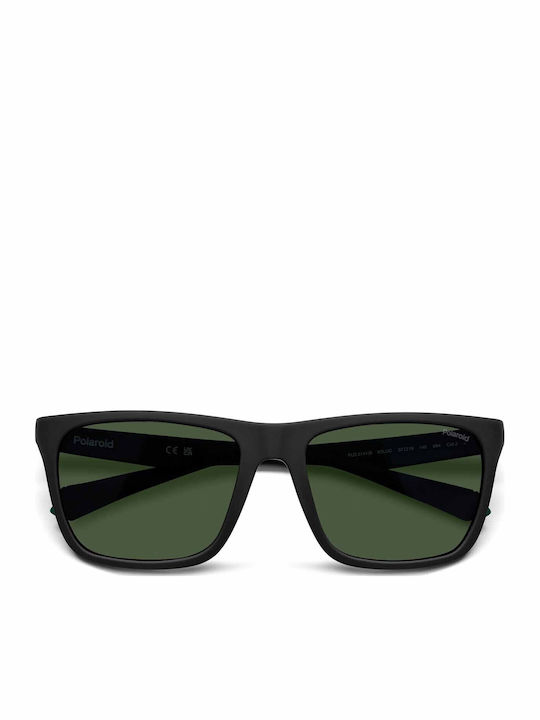Polaroid Unisex Sunglasses With Black Horn-Rimmed Frame And Green Polarized Lens PLD2141/S 3OL/UC