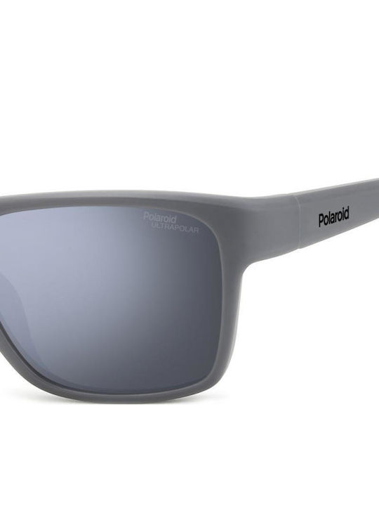Polaroid Unisex Sonnenbrillen mit Schwarz Horn umrandetem Rahmen und Blau Polarisiert Spiegel Gläser PLD7054/S 0VK/5X