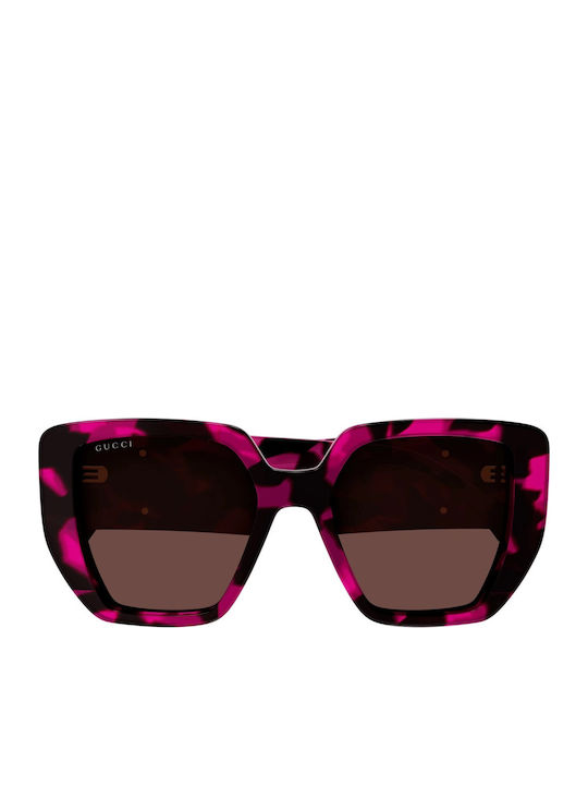 Gucci Women's Sunglasses with Burgundy Plastic Frame and Burgundy Lens GG0956S 008