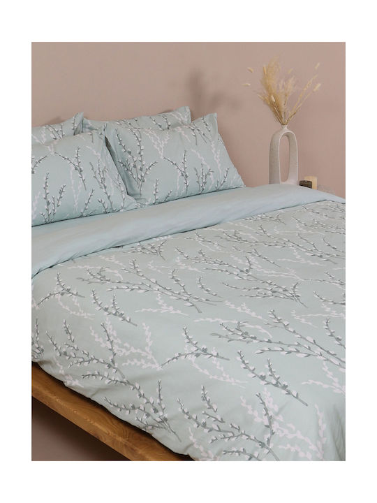Sunshine Cotton Feelings 2054 Pillowcase Set with Envelope Cover Aqua 50x70cm.