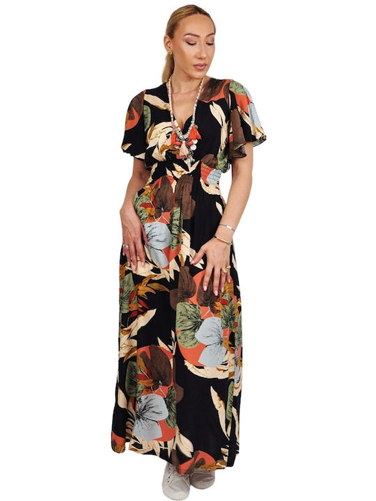 Summer Maxi Dress with Ruffle Blue