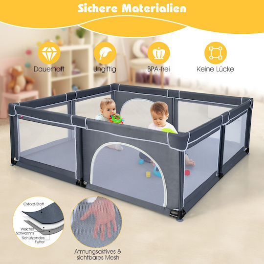Costway Zaun aus Stoff Gray