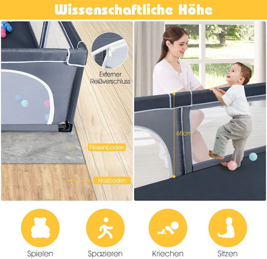 Costway Zaun aus Stoff Gray