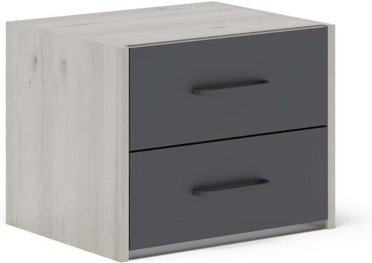 Noptiere Malmo Metalice Albe 2buc 40x50x40cm