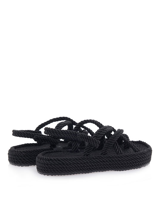 Women's Flat Sandals Flatforms in Black Color