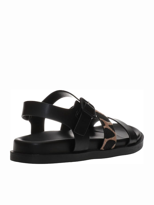 Flache Sandalen für Damen Flatforms in Schwarz Farbe