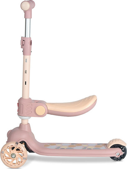 Lorelli Kids Scooter Foldable Jetster Plus 3-Wheel with Seat for 2+ Years Beige