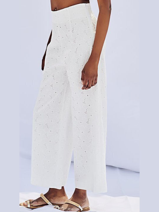Dama Tesatura Pantaloni White