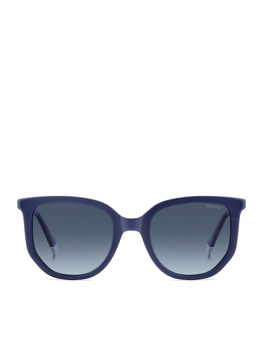 Polaroid Women's Sunglasses with Blue Frame and Blue Gradient Polarized Lens