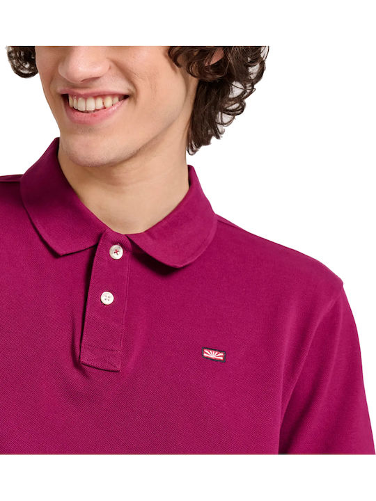 Polo Short Sleeve Blouse Magenta Purple