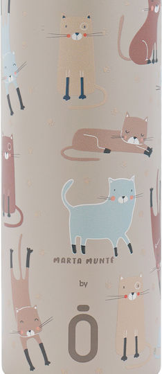 Runbott Bottle Thermos Stainless Steel 600ml Various Cats